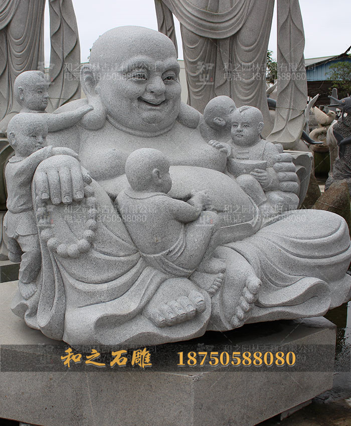 五子嬉彌勒石雕像