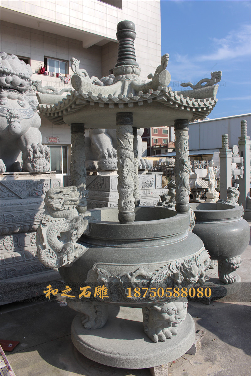 青石石雕香爐 青石石雕香爐