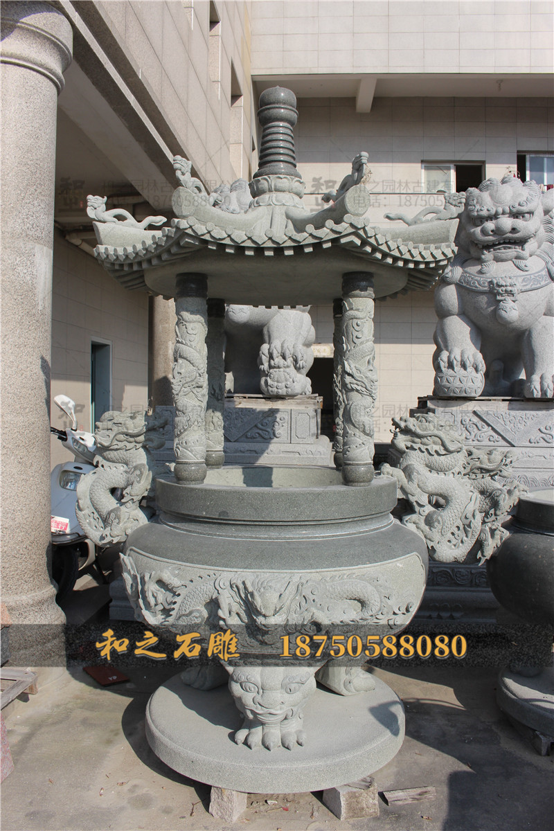 青石石雕香爐 青石石雕香爐